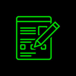 Un modulo digitale con caselle di controllo e una matita, che suggerisce il completamento di una registrazione o di un sondaggio.